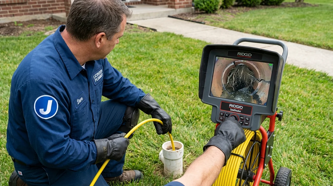 Sewer camera inspection being performed by Johns Plumbing LLC in Blacksburg